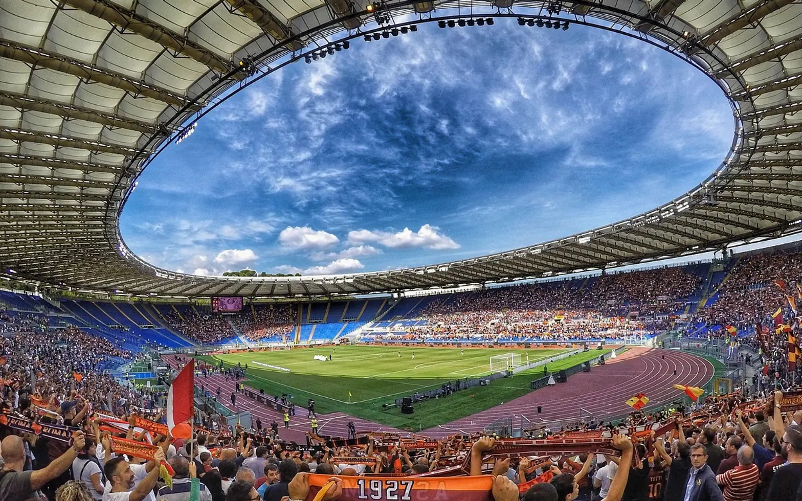 Stadium, football and turf