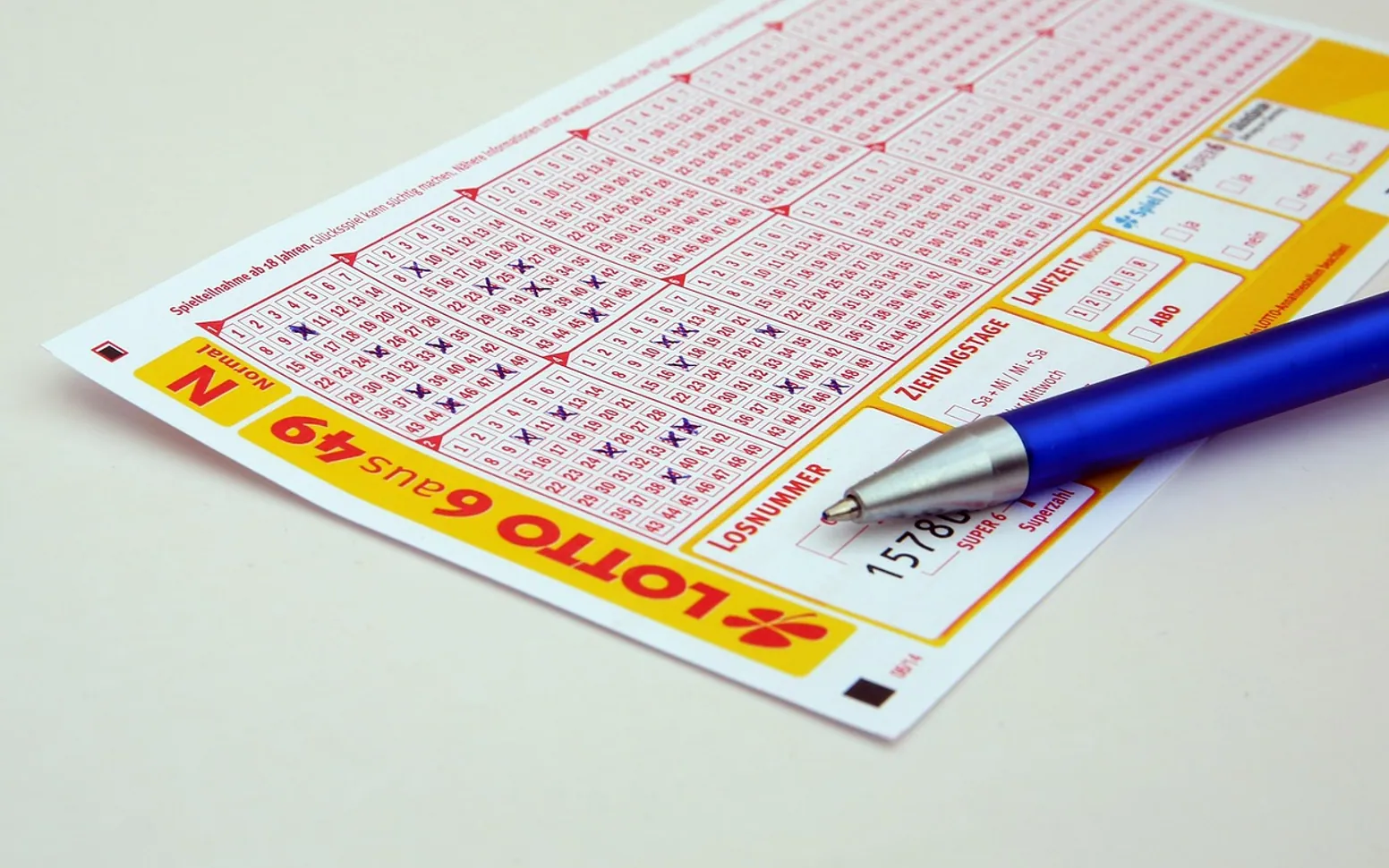 Lotto, lottery ticket and seem